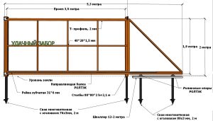 Комплект для установки ворот откатных из Т-профиля, 5,3х2 м, с консольным комплектом РОЛТЭК МИКРО для проема 3,5 метра — изображение 3
